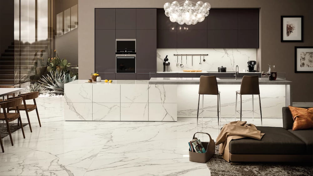 separate the kitchen from living room with light