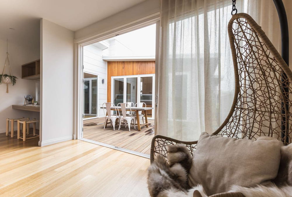 separate the kitchen from living room with curtains